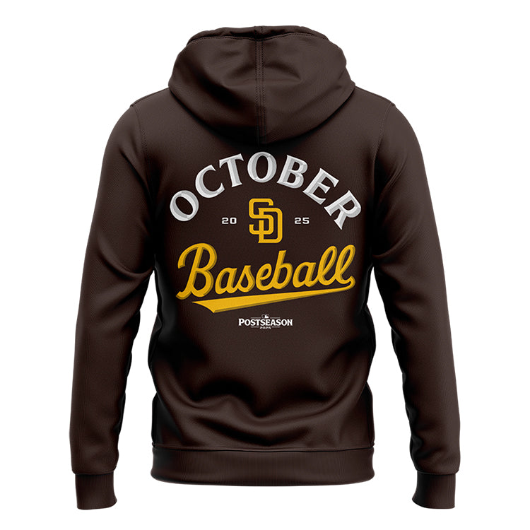 San Diego Padres Brown 2025 Postseason Locker Room ZipHoodie