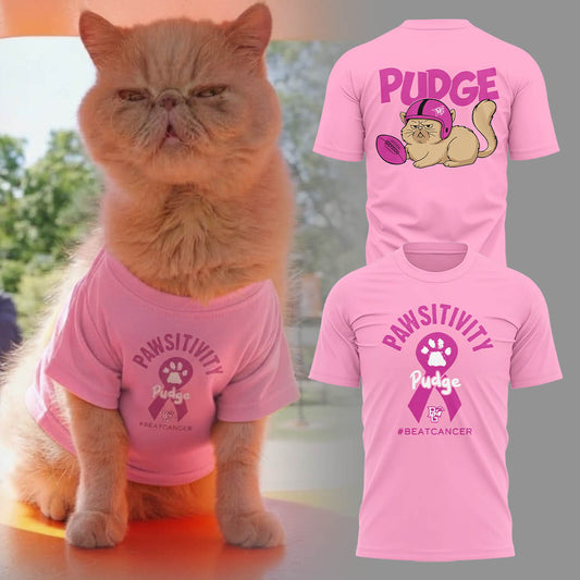 Limited Edition BGSU Pudge The Cat T-Shirt Pink