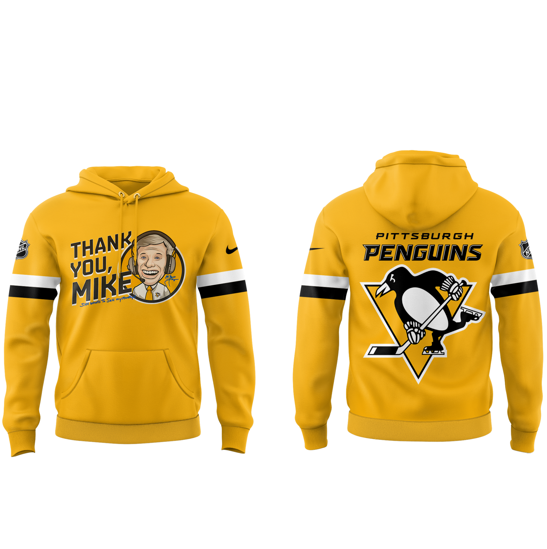 Limited Edition Honoring The Legend, Mike Lange - "Voice of the Penguins" Hoodie-PA02202512