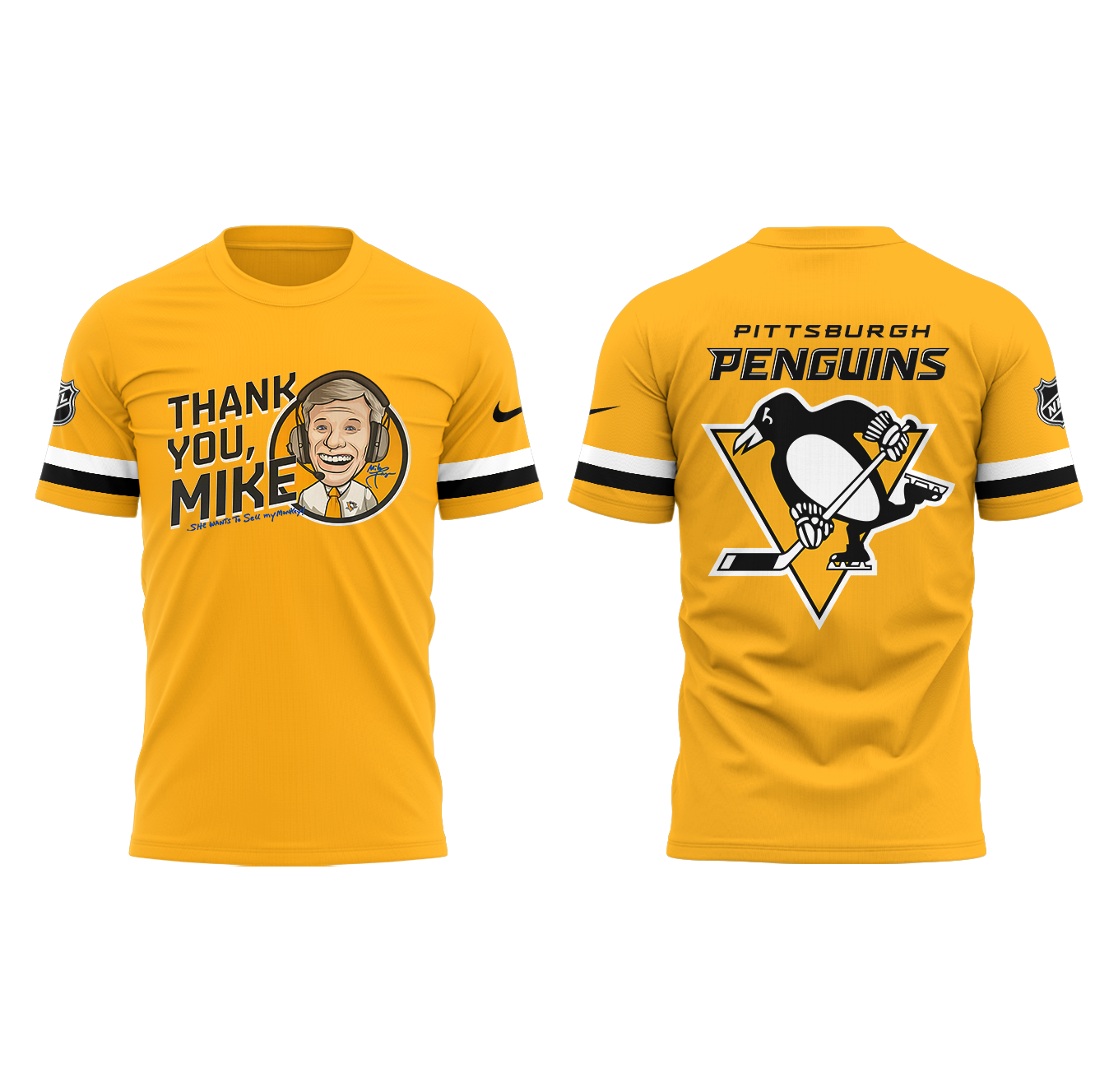 Limited Edition Honoring The Legend, Mike Lange – “Voice of the Penguins” TShirt-PA02202513