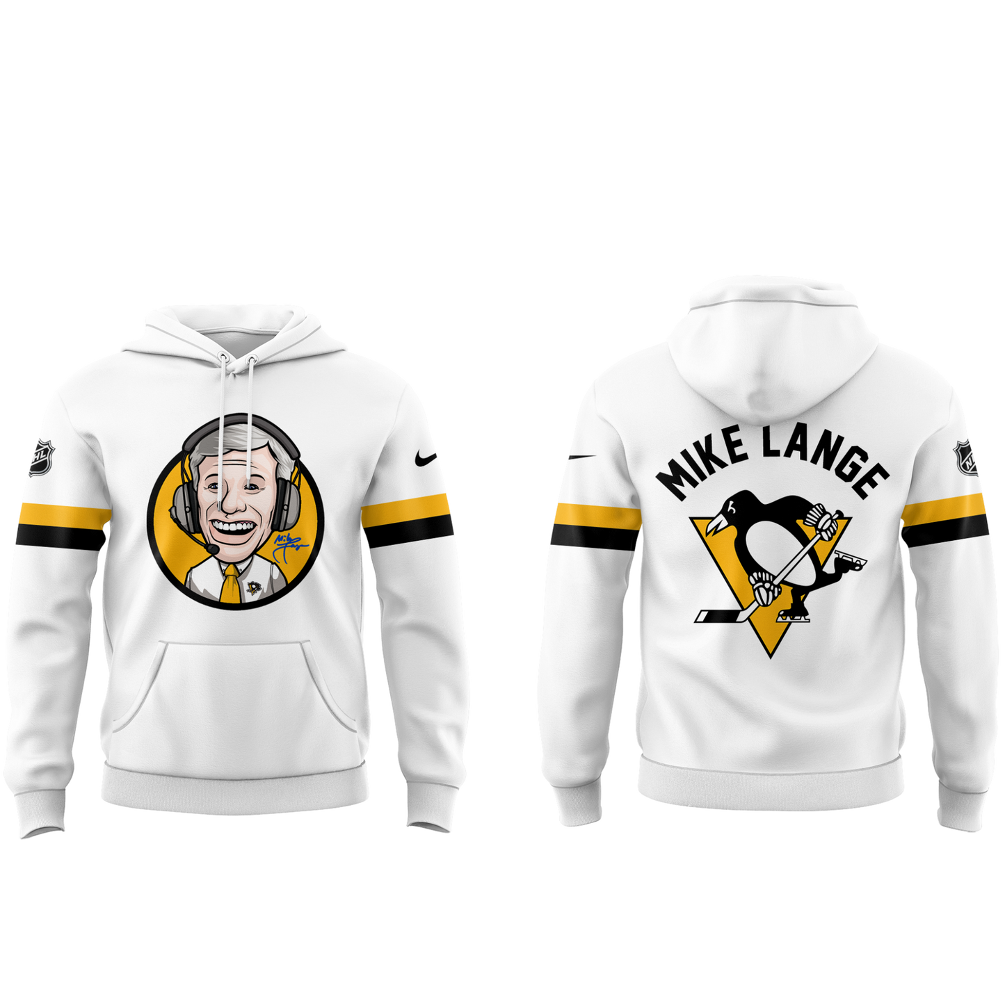 Limited Edition Honoring The Legend, Mike Lange - "Voice of the Penguins" Hoodie-PA02202510