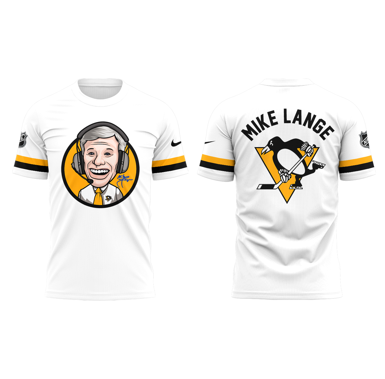 Limited Edition Honoring The Legend, Mike Lange – “Voice of the Penguins” TShirt-PA02202511