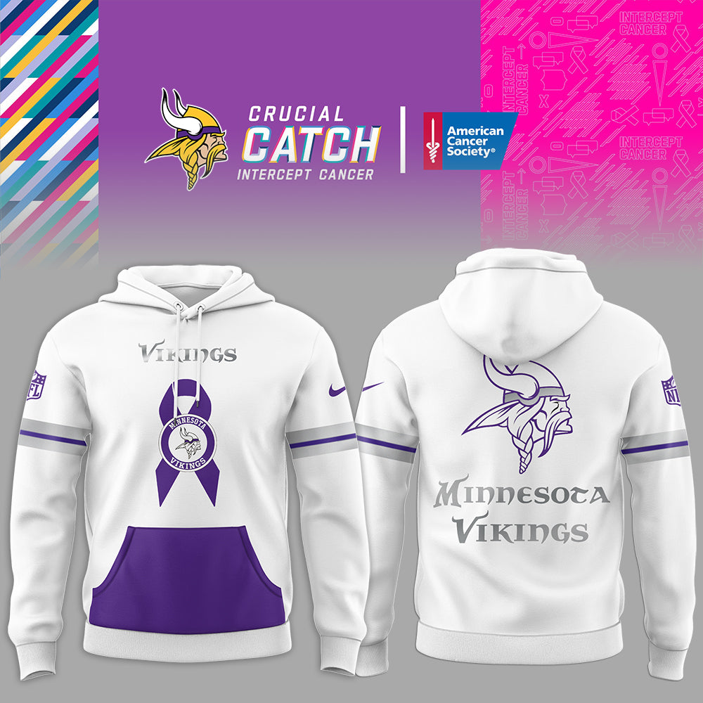 Minnesota Vikings Limited Intercept Cancer 2025 Black Hoodie