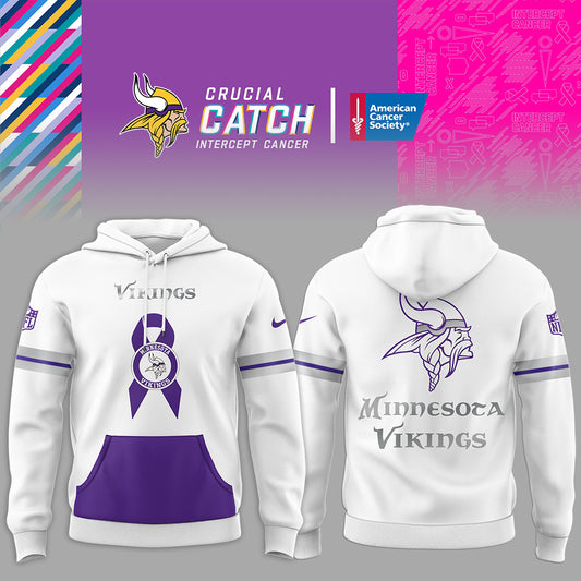 Minnesota Vikings Limited Intercept Cancer 2025 Black Hoodie