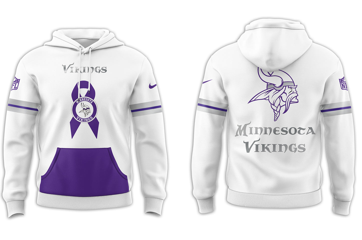 Minnesota Vikings Limited Intercept Cancer 2025 Black Hoodie