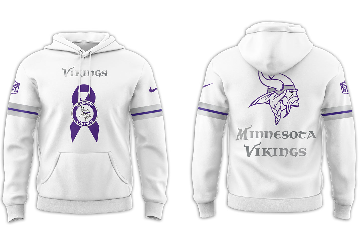 Minnesota Vikings Limited Intercept Cancer 2025 Black Hoodie