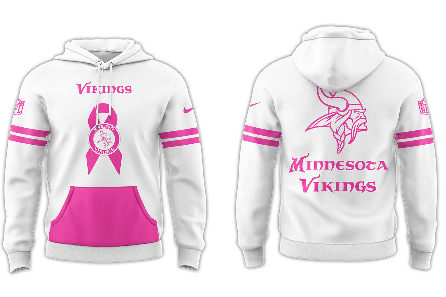 Minnesota Vikings Limited Intercept Cancer 2025 Black Hoodie