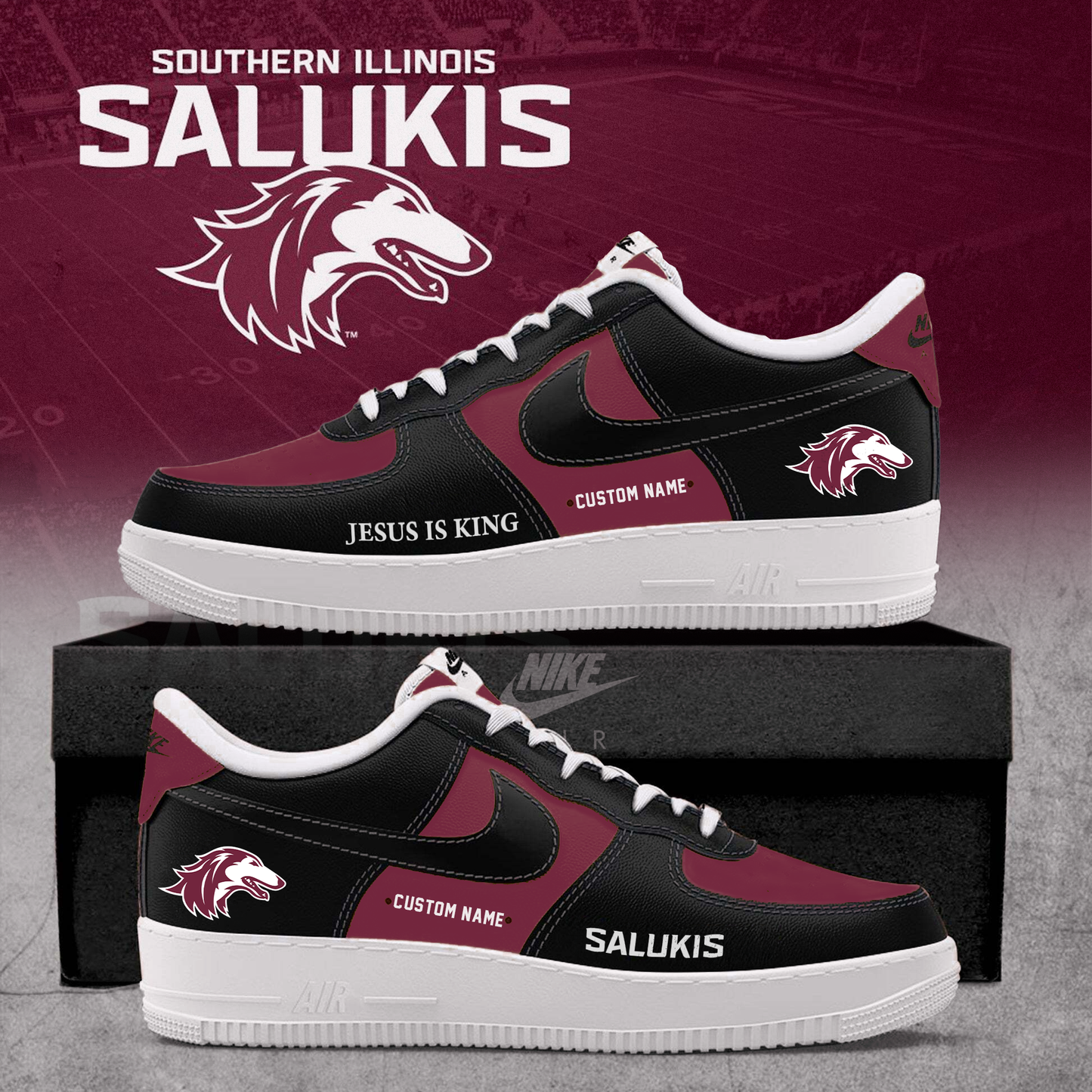 Saluki Football "Jesus Is King" Shoes 2025