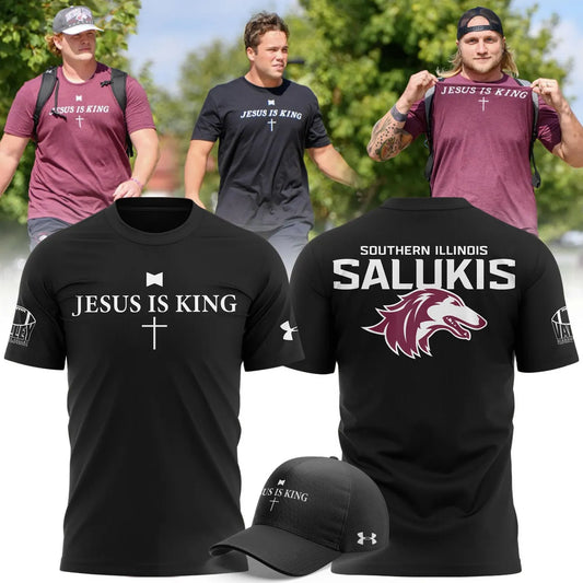 Saluki Football "Jesus Is King" T-Shirt 2025 Black