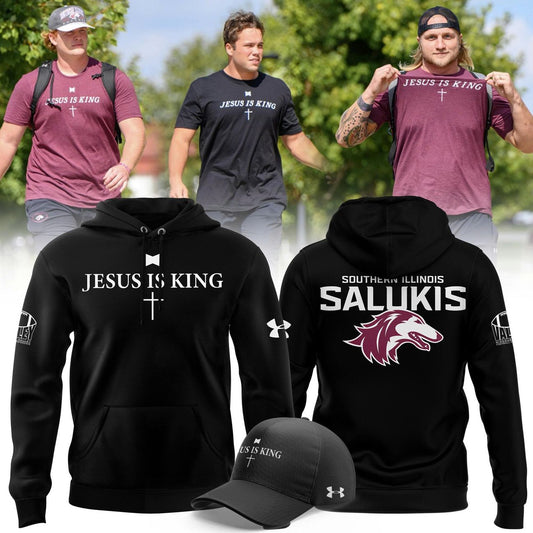 Saluki Football "Jesus Is King" Hoodie 2025 Black