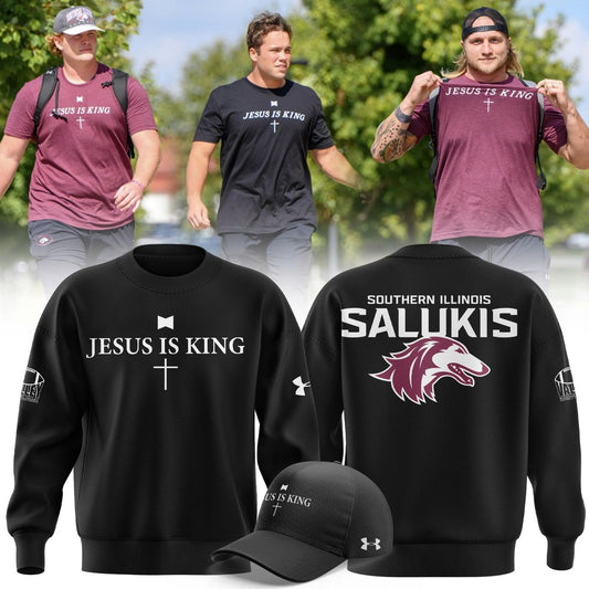 Saluki Football "Jesus Is King" Sweatshirt 2025 Black