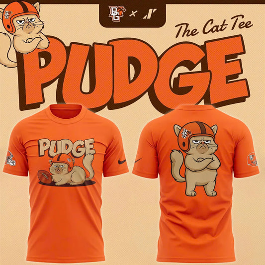 Orange BGSU Football Pudge The Cat T-Shirt