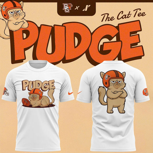 Orange BGSU Football Pudge The Cat T-Shirt