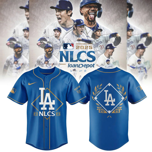 Los Angeles Dodgers Blue National League Division Series Champions Locker Room Baseball Jersey