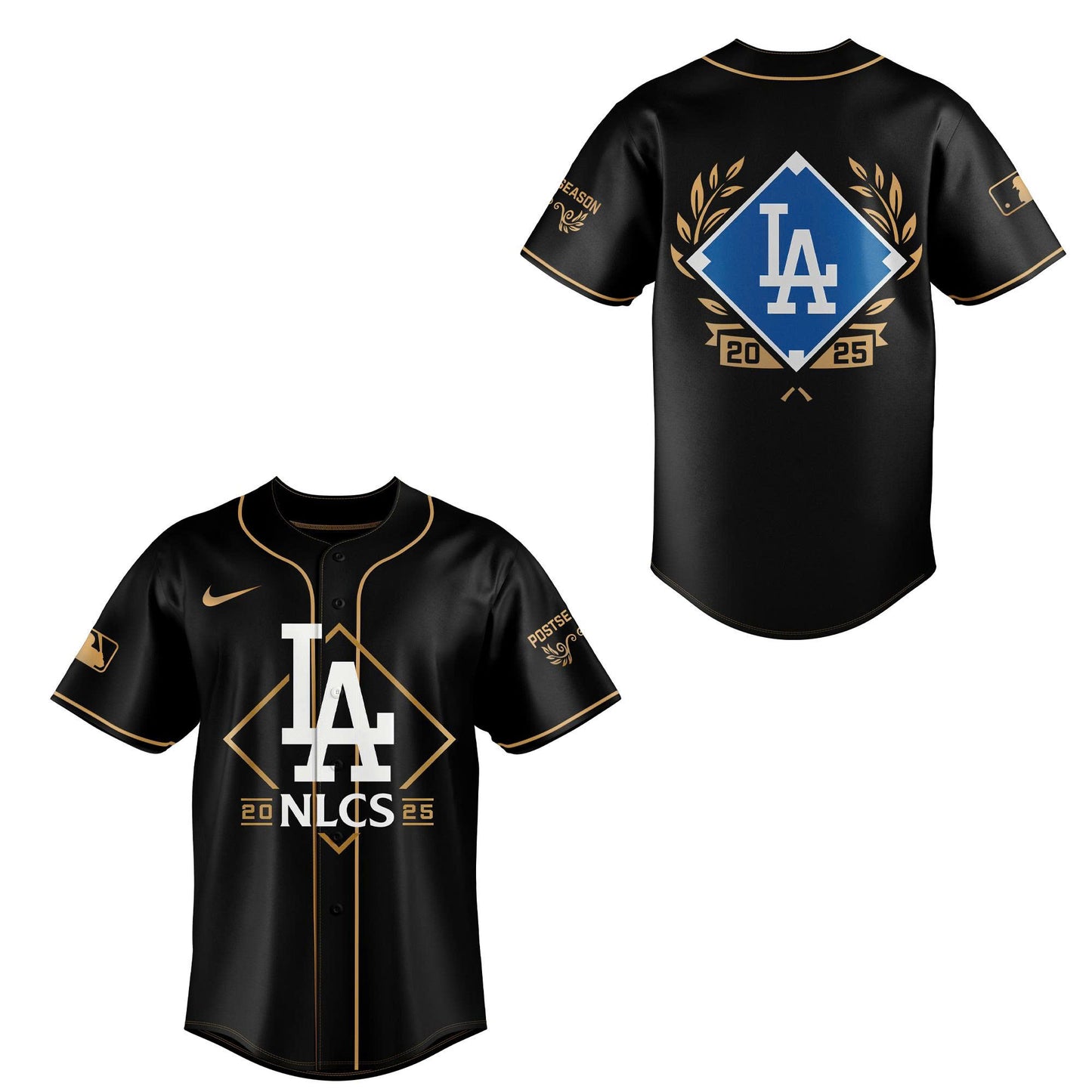 Los Angeles Dodgers Black National League Division Series Champions Locker Room Baseball Jersey