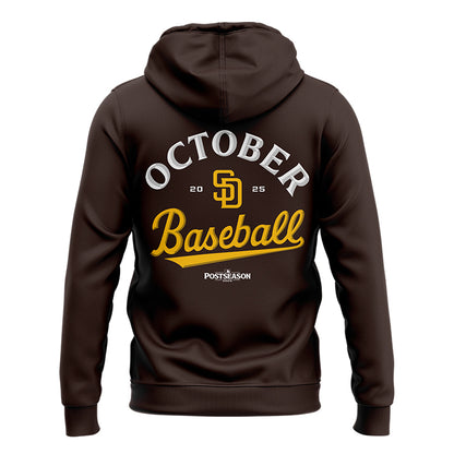 San Diego Padres Brown 2025 Postseason Locker Room ZipHoodie