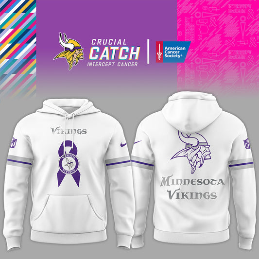 Minnesota Vikings Limited Intercept Cancer 2025 Black Hoodie