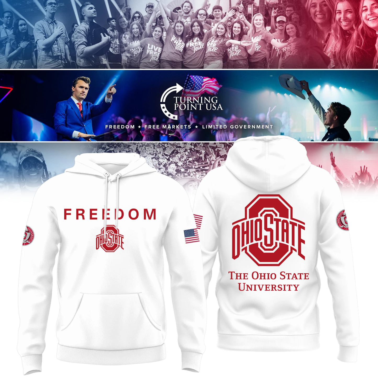 Limited Edition Ohio State Buckeyes x Turning Point USA Hoodie