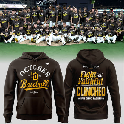 San Diego Padres Fight For The Faithful Postseason October Baseball Hoodie For Fans