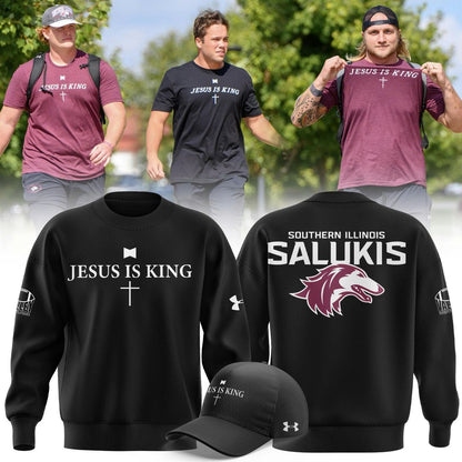 Saluki Football "Jesus Is King" Sweatshirt 2025 Black