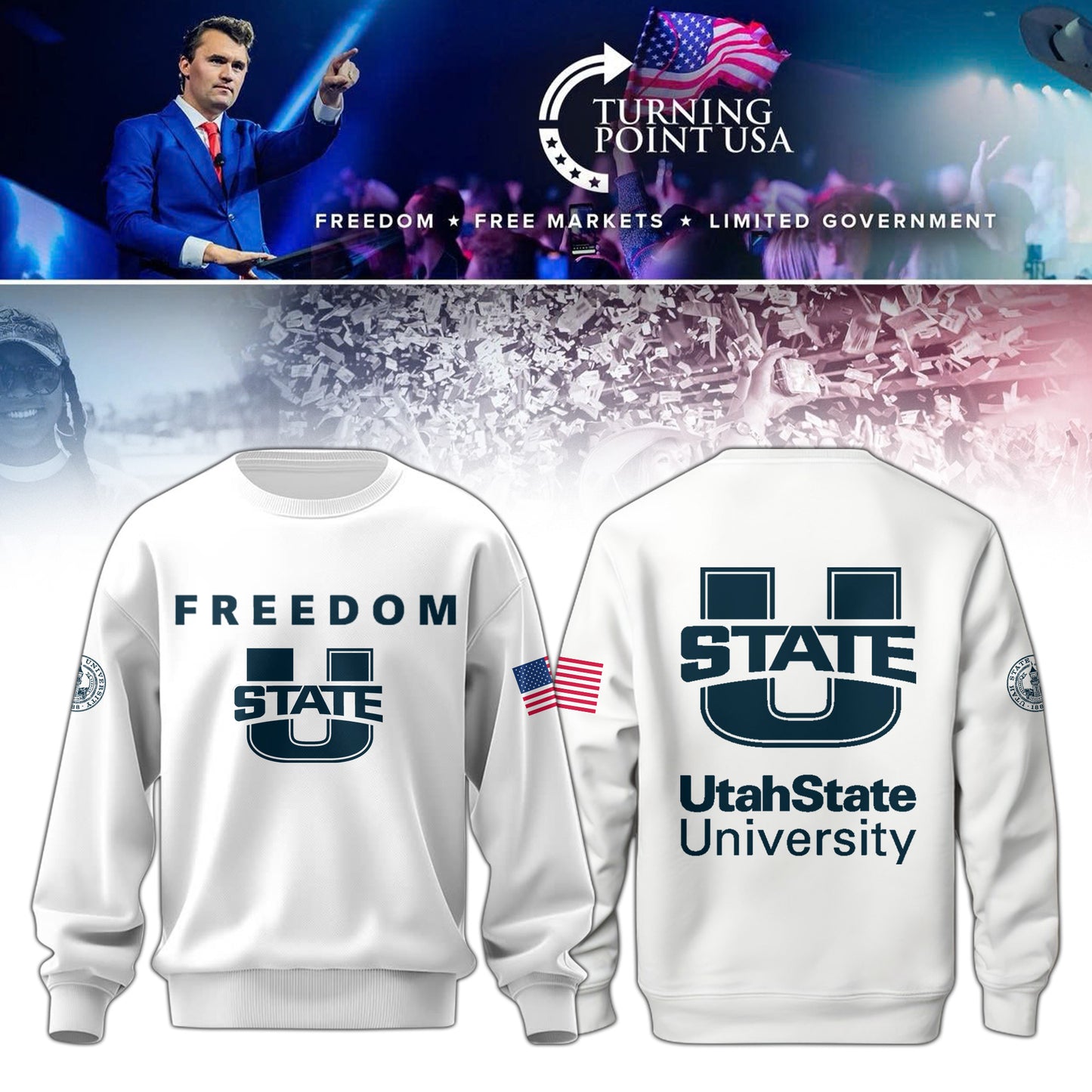 Limited Edition Utah State University x Turning Point USA Sweatshirt