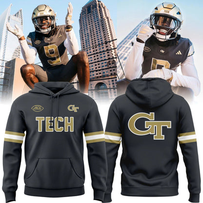 Special 2025 Grey Steel Uniform Georgia Tech Football Hoodie