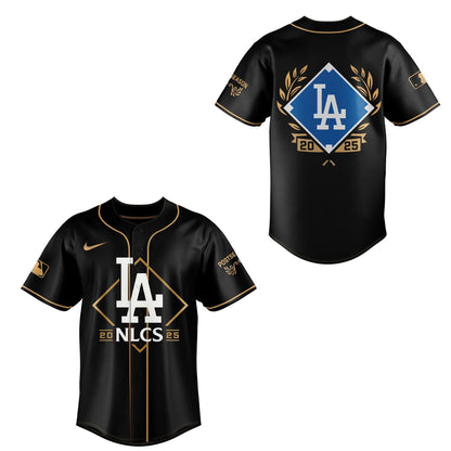 Los Angeles Dodgers Black National League Division Series Champions Locker Room Baseball Jersey
